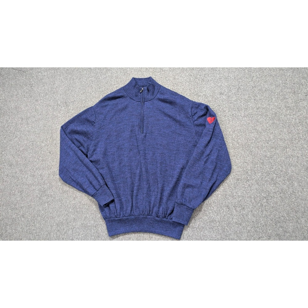 FootJoy Sweater Mens Extra Large Blue Wool 1/4 Zip Lined Golf Athleisure *READ"